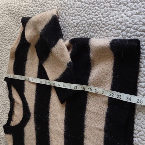 All Saints Size XS Wool Alpaca Blend Stripe V-Neck Long Sleeve Sweater - Picture 5 of 13